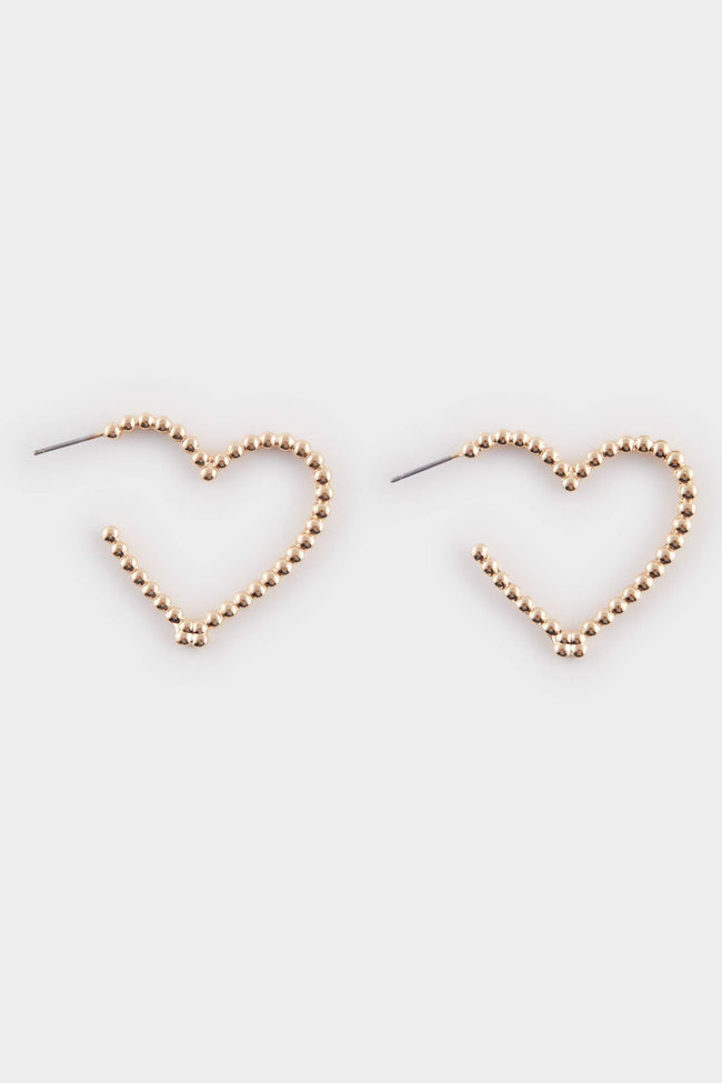 Women's Heart Gold Earrings Main Image