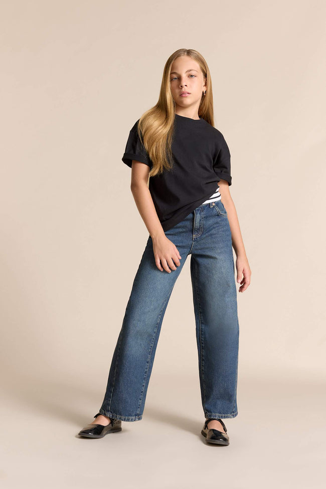 Girl's Relax Fit Crew Neck Short Sleeve School T-Shirt Main Image