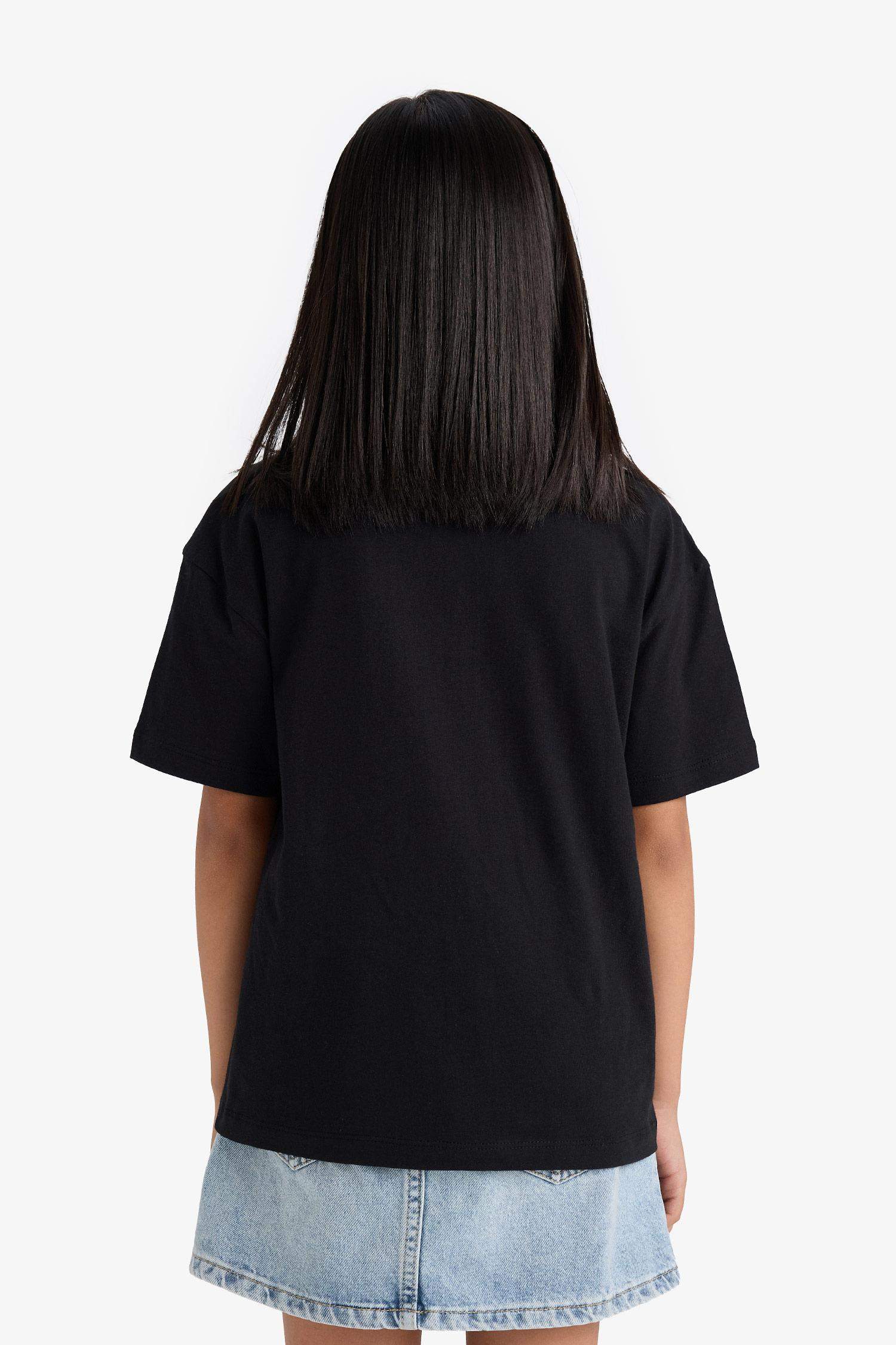 Girl's Relax Fit Crew Neck Short Sleeve School T-Shirt