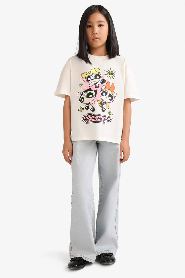 Powerpuff Girls Oversize Loose Fit Crew Neck Short Sleeve T-Shirt For Girls Main Image