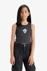 Girls Disney Mickey & Minnie Crew Neck Tank Top