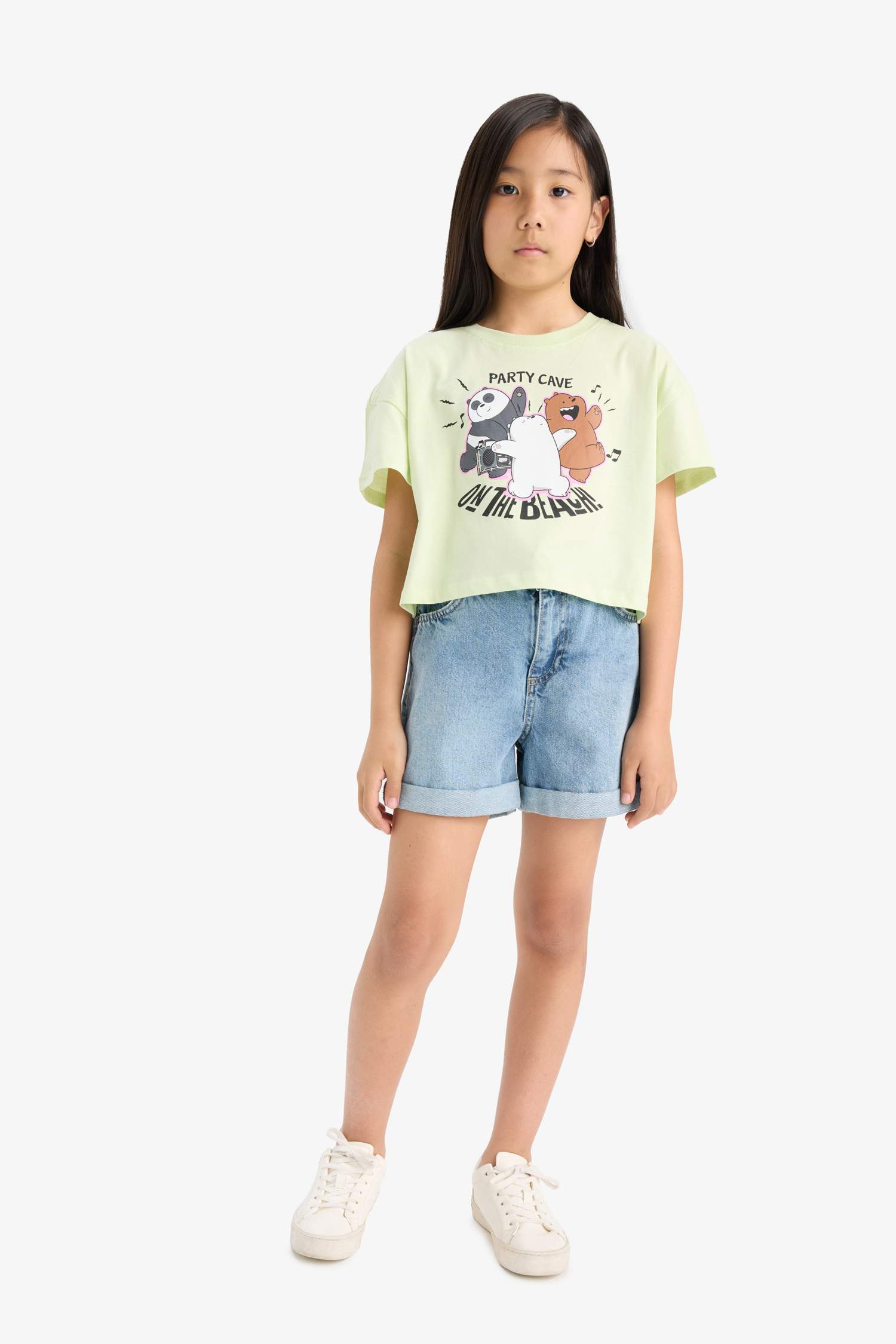 Girls We Bare Bears Crew Neck Short Sleeve T-Shirt