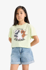 Girls We Bare Bears Crew Neck Short Sleeve T-Shirt