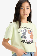 Girls We Bare Bears Crew Neck Short Sleeve T-Shirt