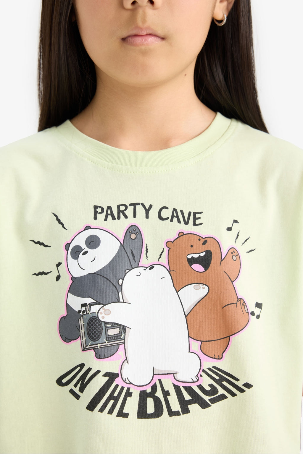 Girls We Bare Bears Crew Neck Short Sleeve T-Shirt