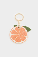 Charm Keychain with Women Orange Motif