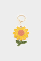 Charm Keychain With Women Daisy Motif