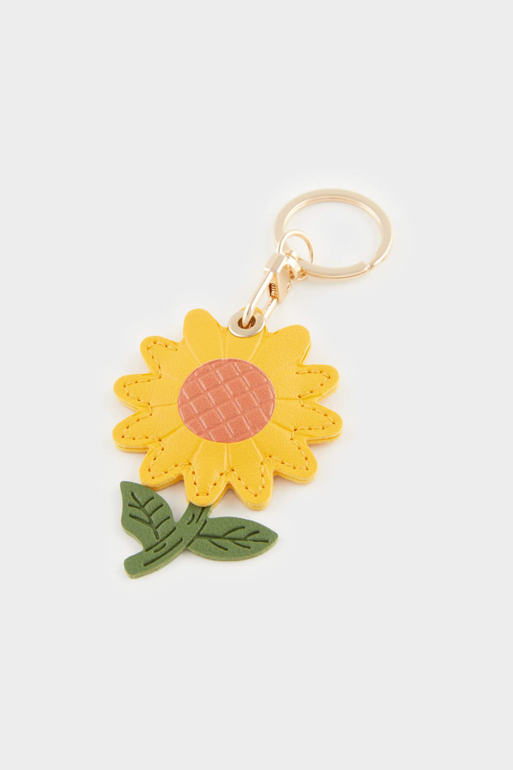 Charm Keychain With Women Daisy Motif