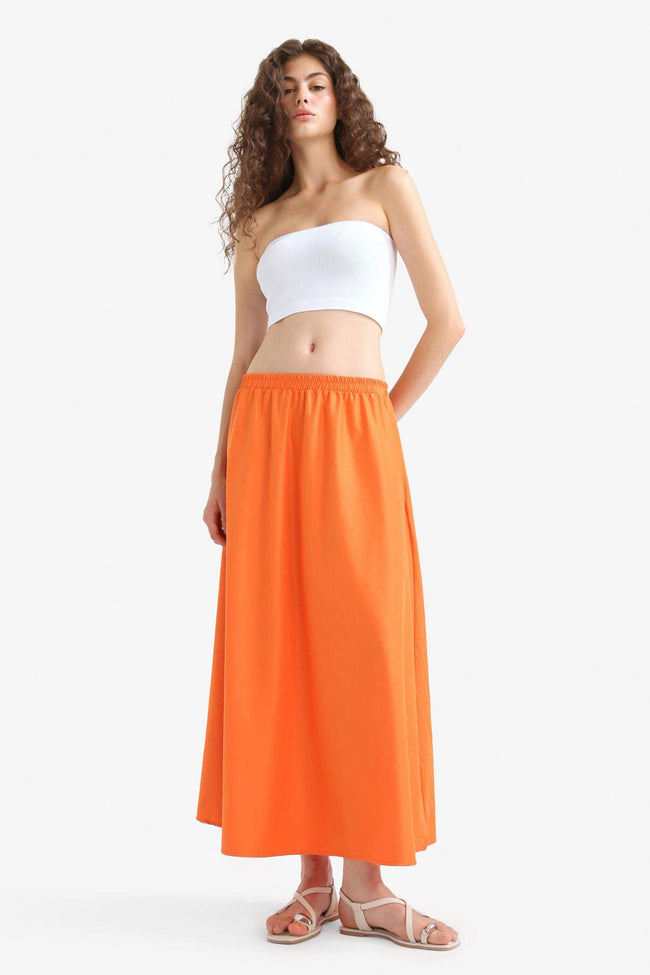 A-Line High Waist Parachute Maxi Skirt Main Image