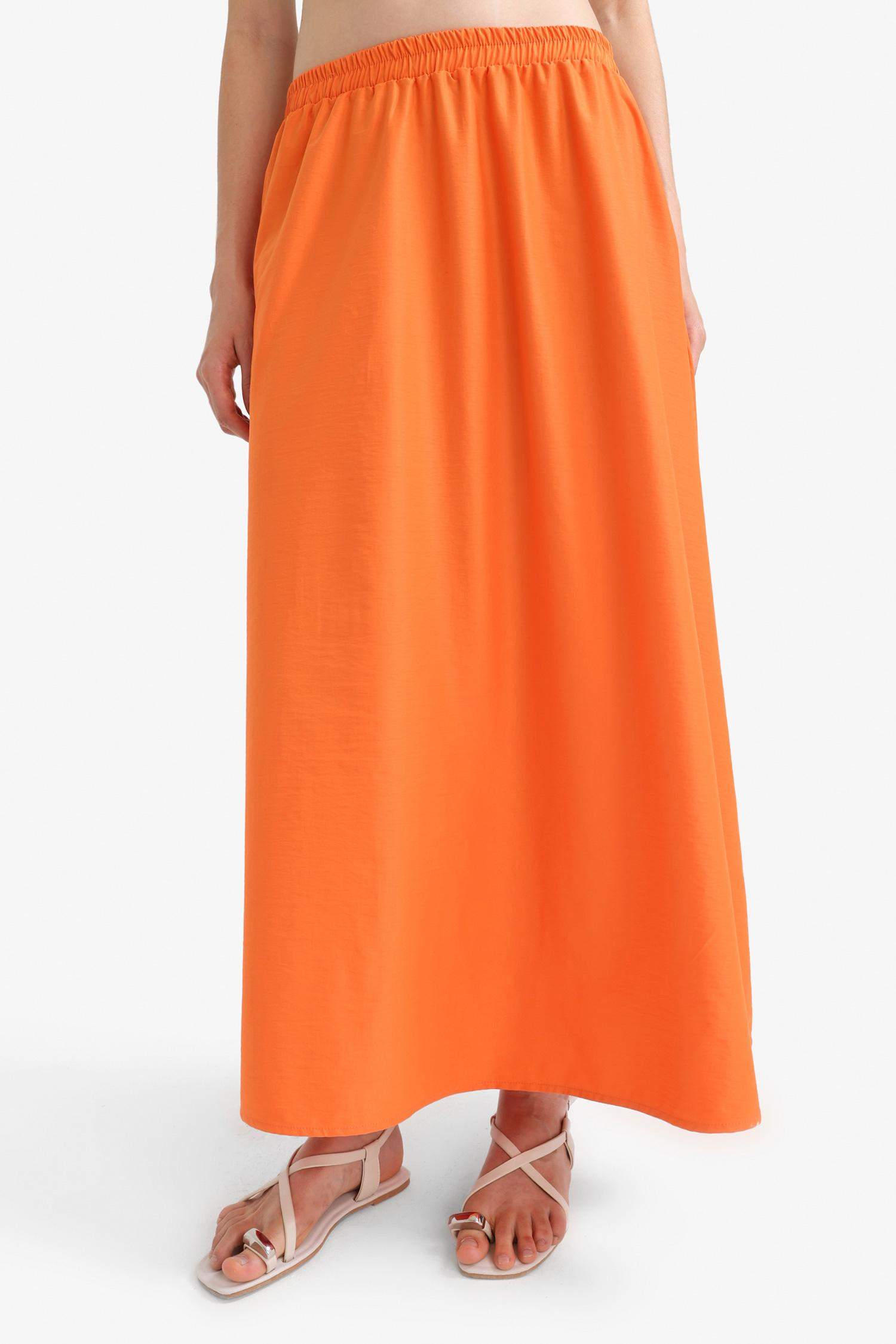A-Line High Waist Parachute Maxi Skirt
