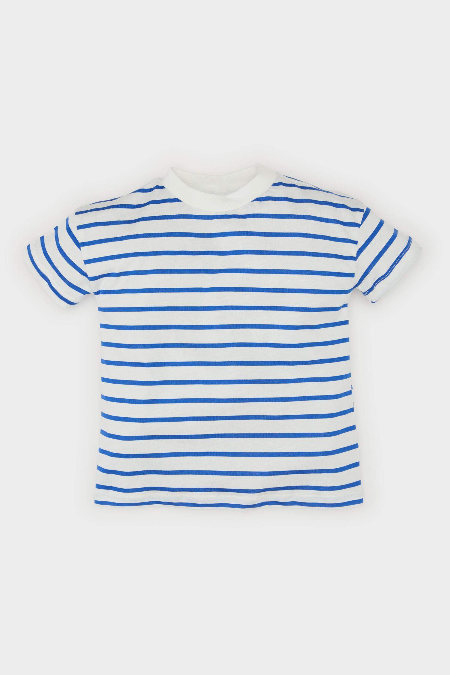 Men's Baby Bike Collar Striped Short Sleeve T-Shirt