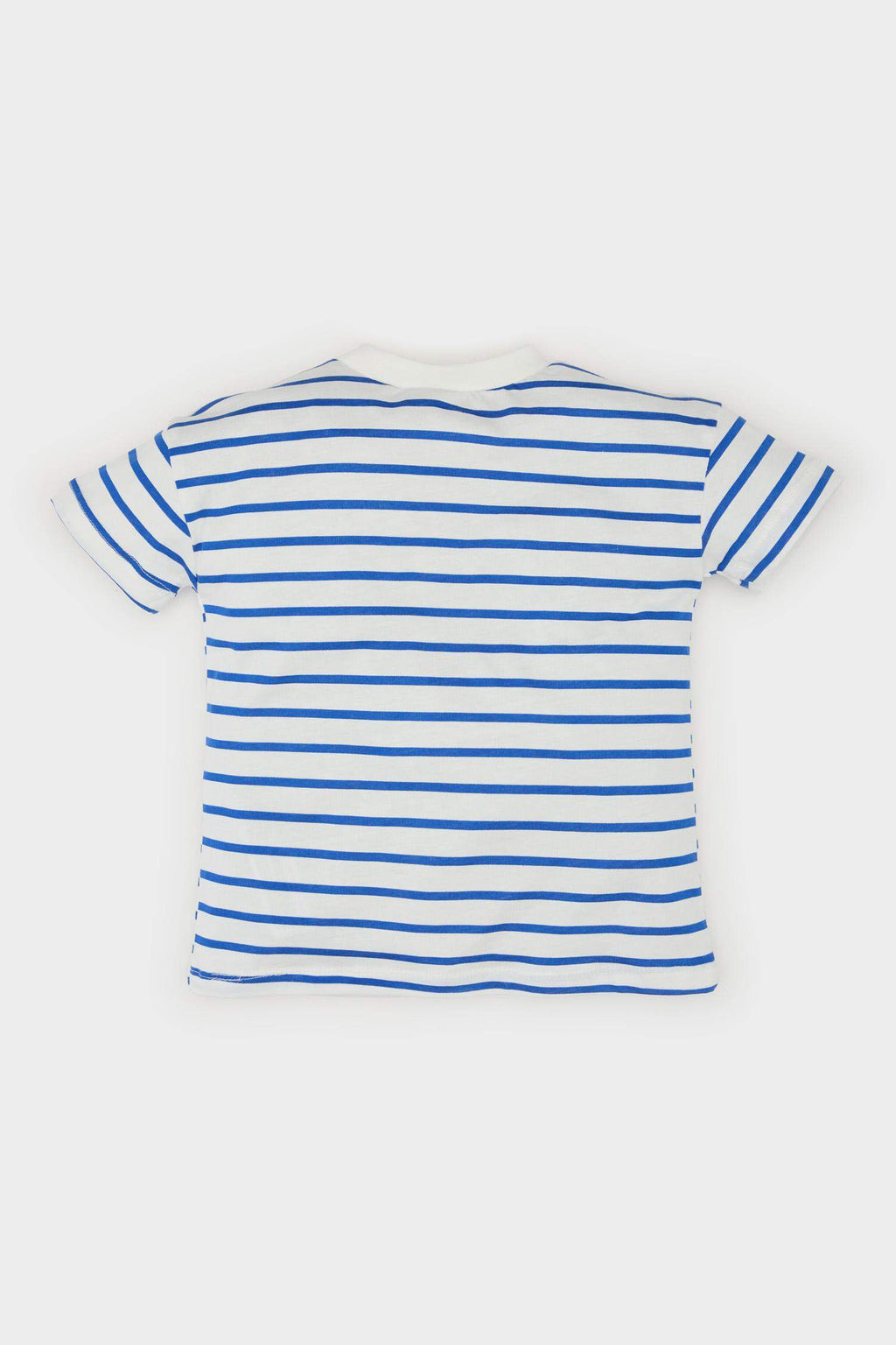 Men's Baby Bike Collar Striped Short Sleeve T-Shirt