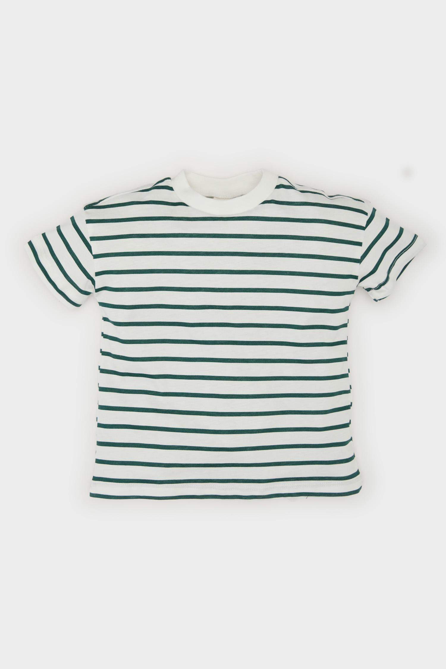 Men's Baby Bike Collar Striped Short Sleeve T-Shirt