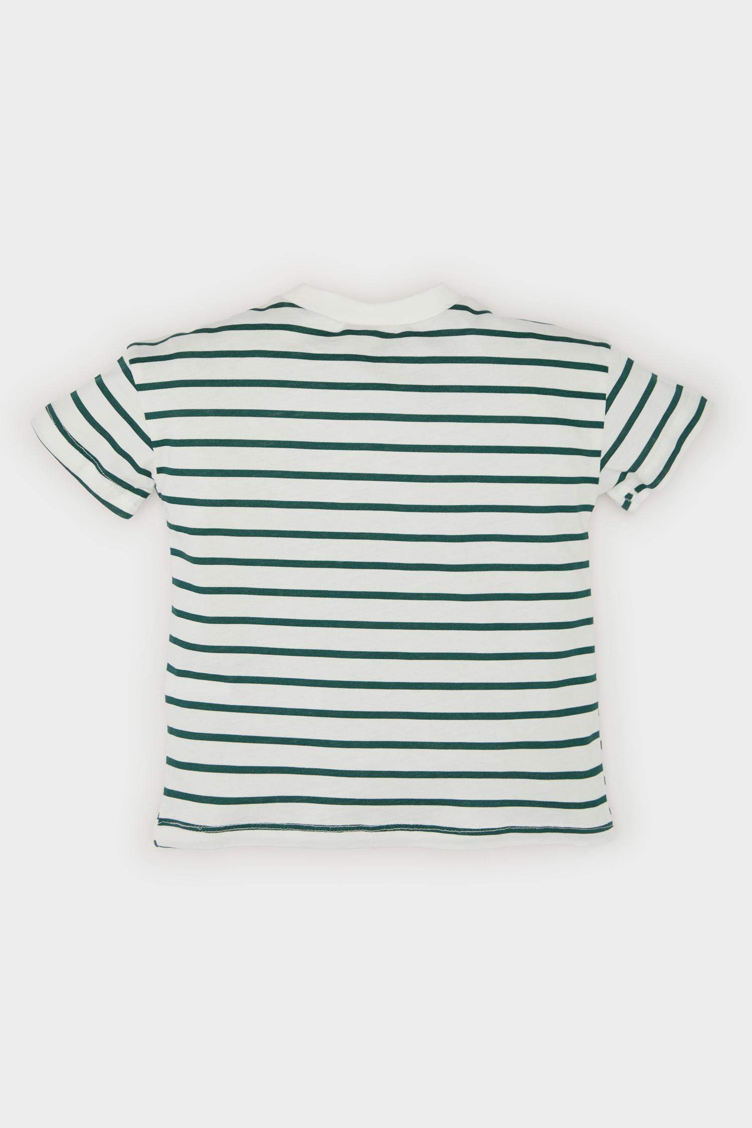 Men's Baby Bike Collar Striped Short Sleeve T-Shirt