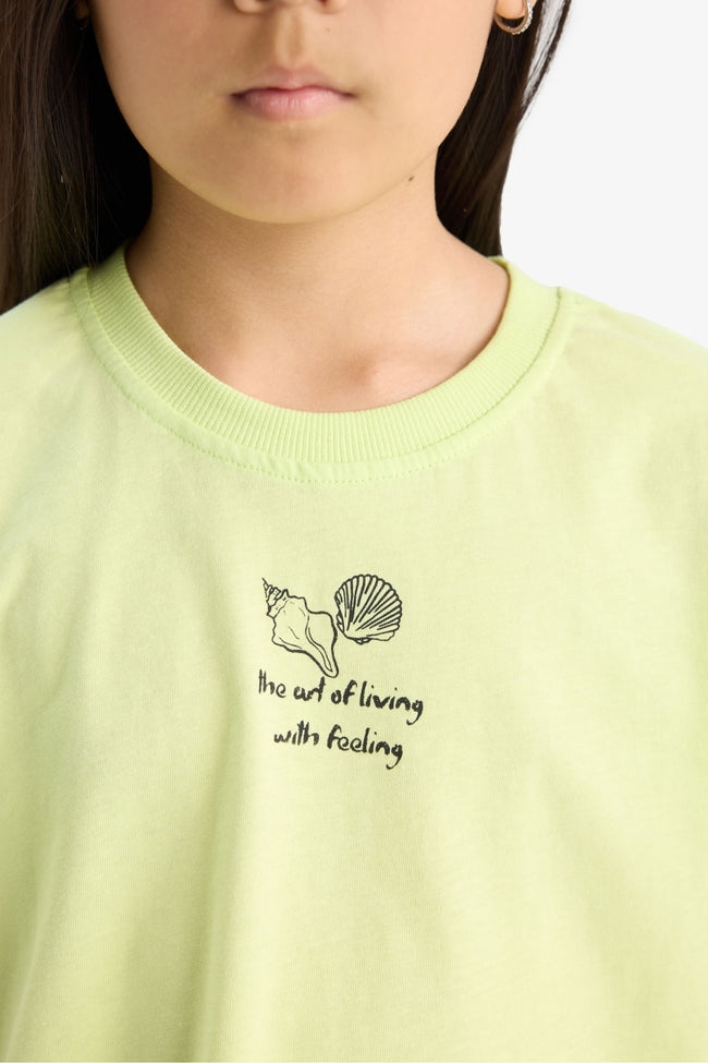 Girls Crew Neck Back Printed Short Sleeve T-Shirt Hover Image