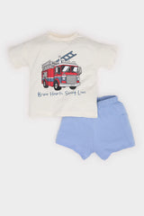 Baby Boy Vehicle Printed T-Shirt Shorts 2 Piece