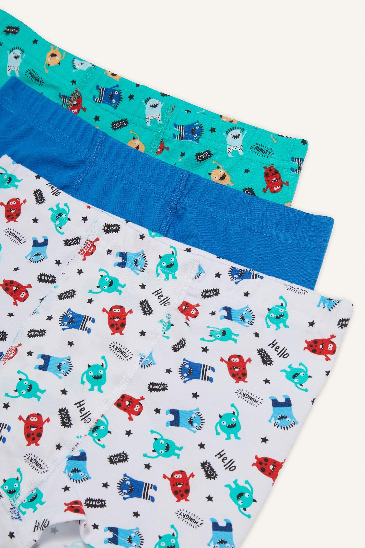 Boys' Monster Printed 3-Pack Boxers