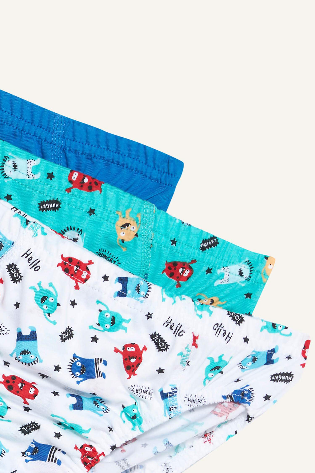 Boys' Monster Printed 3-Pack Briefs