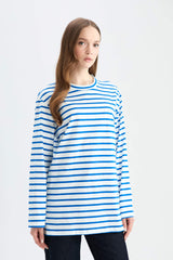 Regular Fit Crew Neck Striped T-Shirt Tunic
