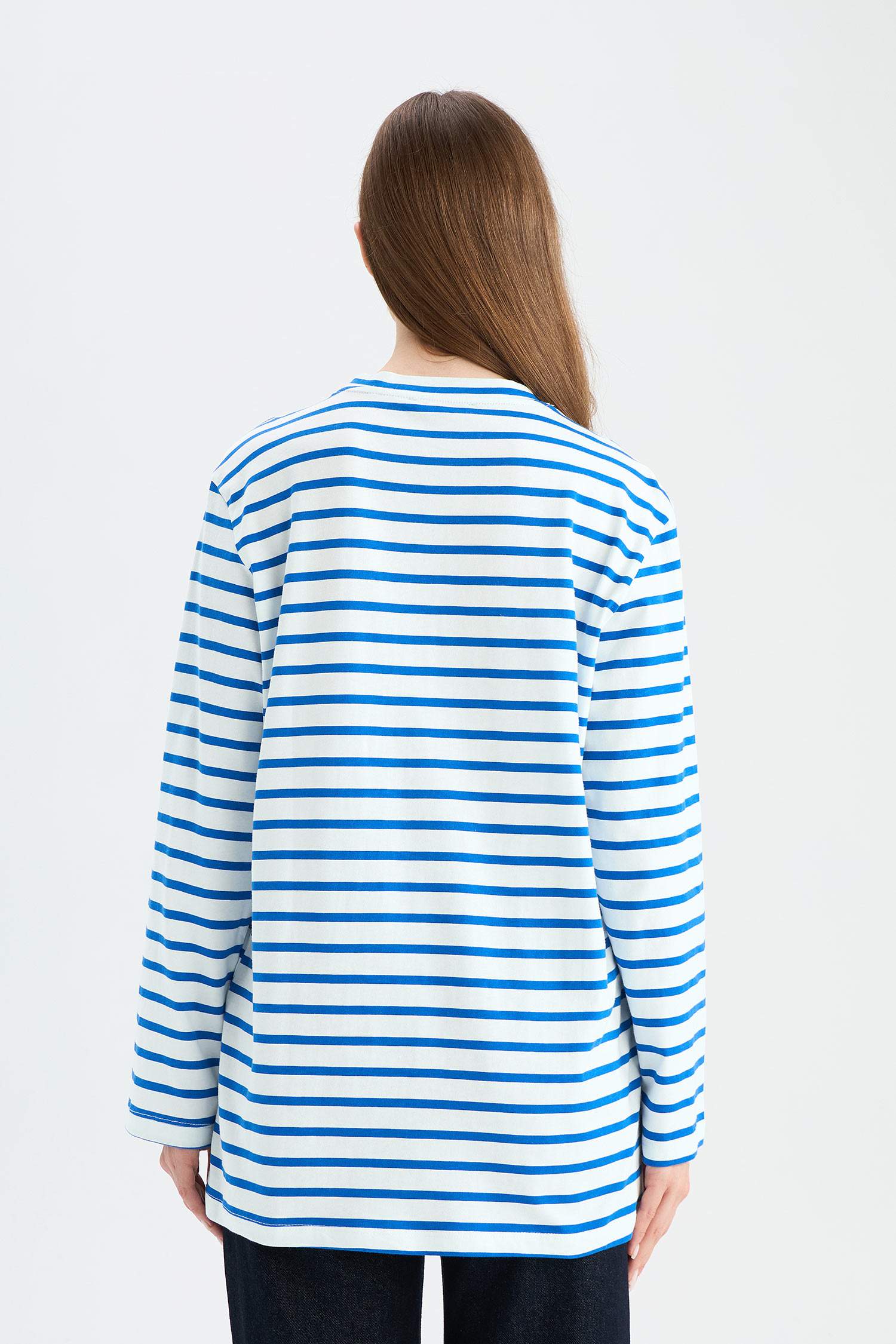 Regular Fit Crew Neck Striped T-Shirt Tunic