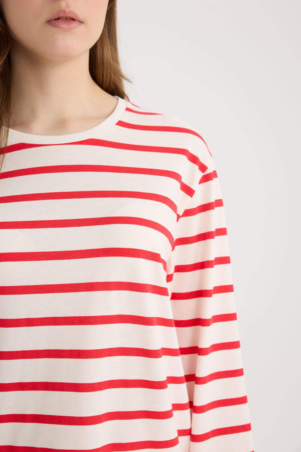 Regular Fit Crew Neck Striped T-Shirt Tunic
