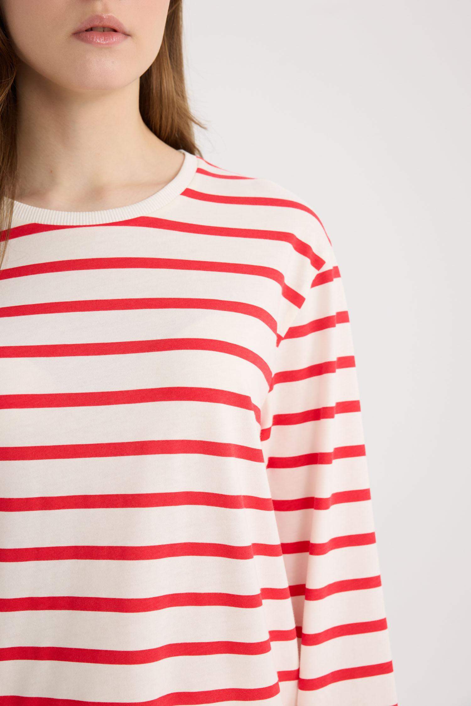 Regular Fit Crew Neck Striped T-Shirt Tunic