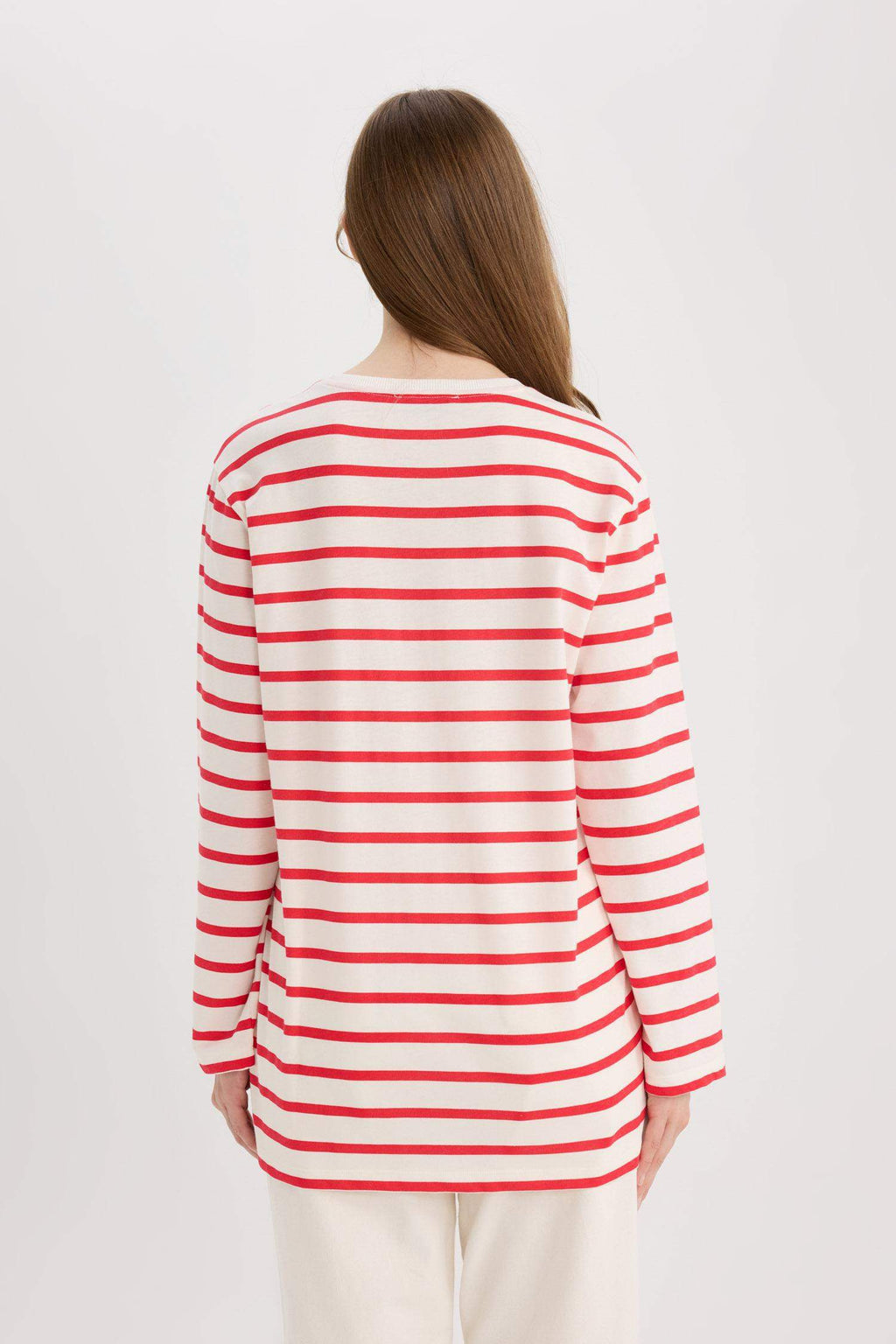 Regular Fit Crew Neck Striped T-Shirt Tunic