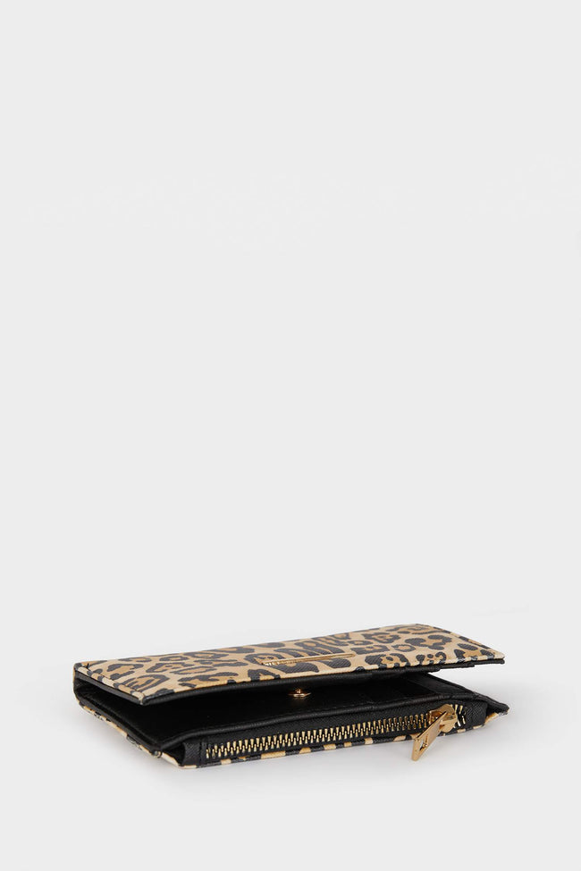 Women Leopard Patterned Faux Leather Wallet Hover Image
