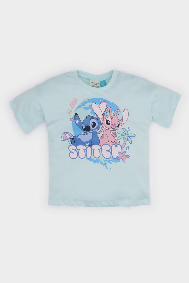 Baby Girl Disney Lilo & Stitch Crew Neck T-Shirt Main Image