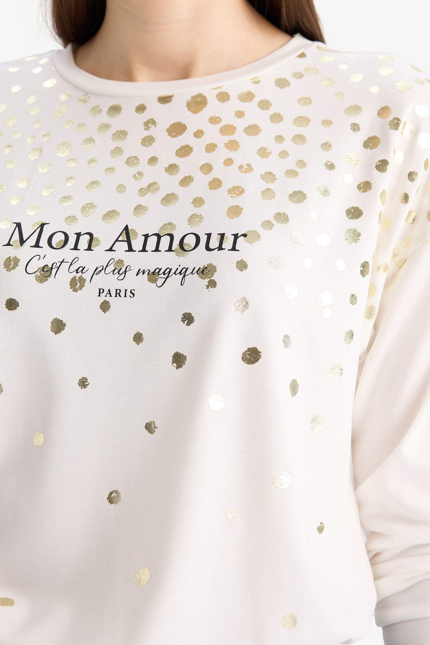 Crew Neck Printed Long Sleeve T-Shirt