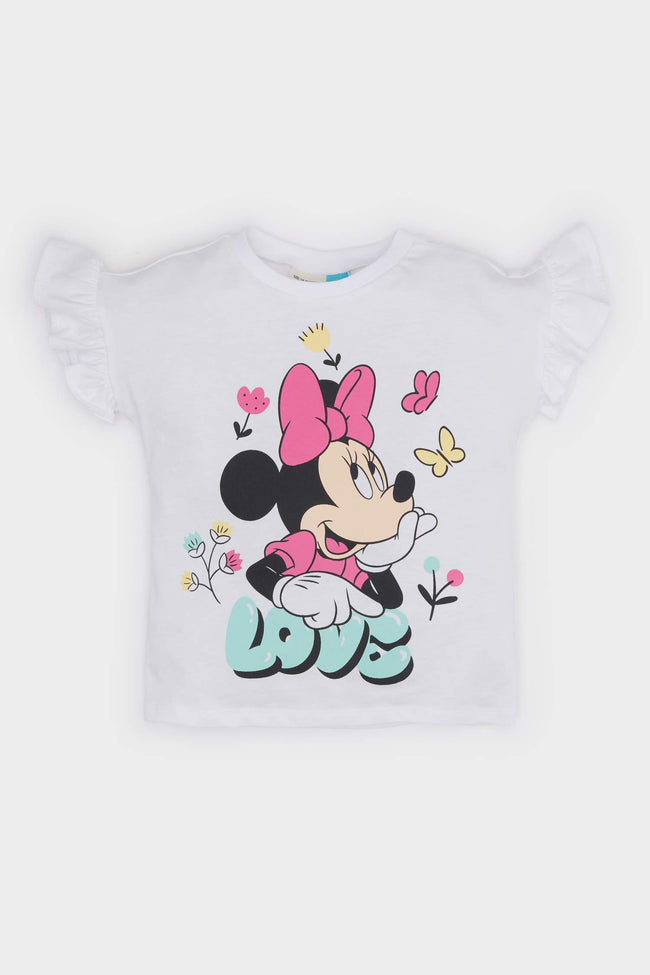 Baby Girl Disney Mickey & Minnie Crew Neck Short Sleeve T-Shirt Hover Image