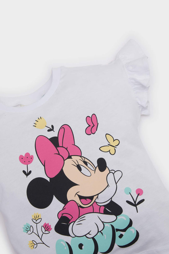 Baby Girl Disney Mickey & Minnie Crew Neck Short Sleeve T-Shirt Main Image