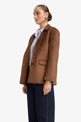 Regular Fit Jacket Collar Suede Blazer Jacket