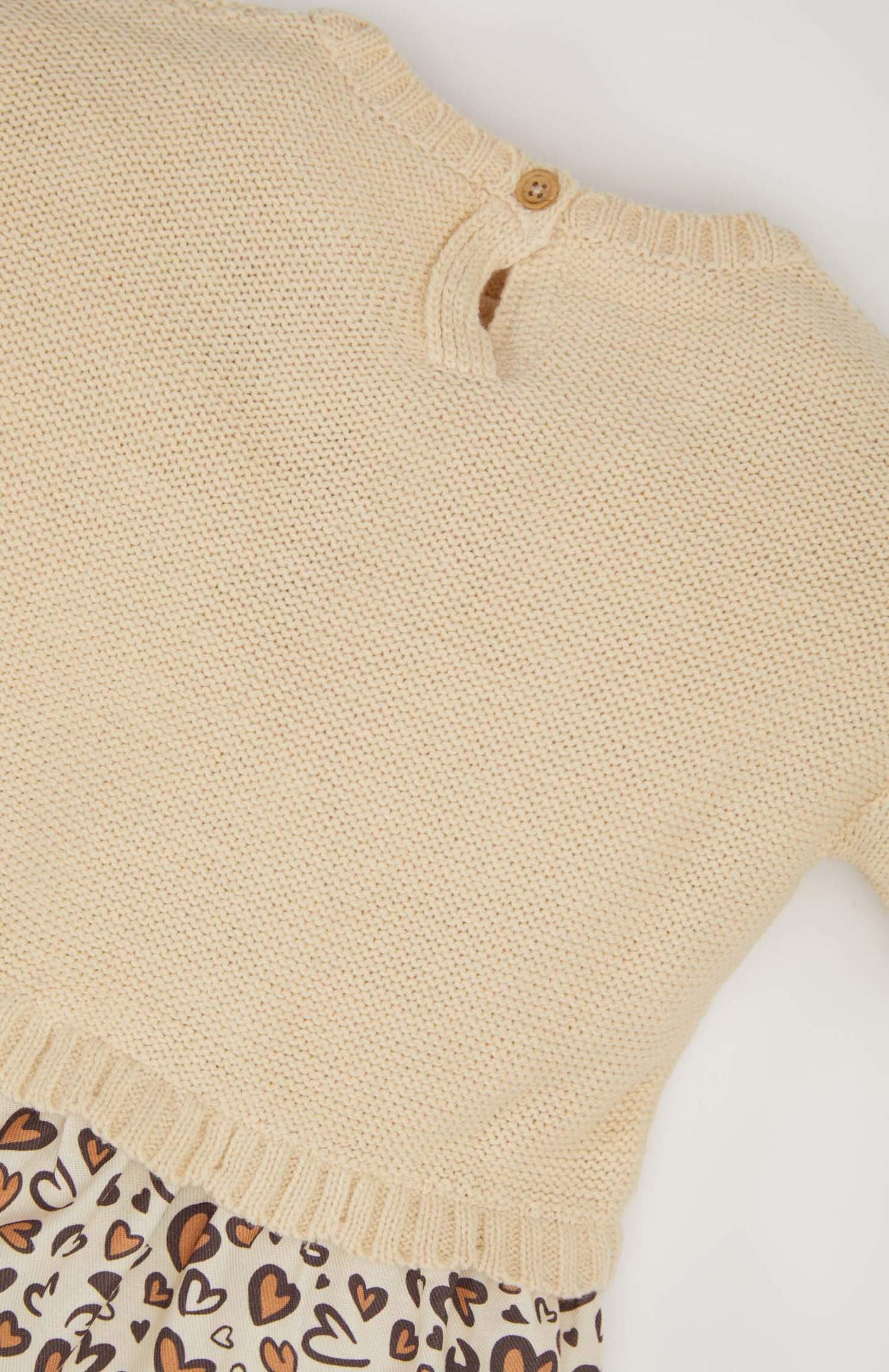 Baby Girl Long Sleeve Skirt Patterned Knit Dress