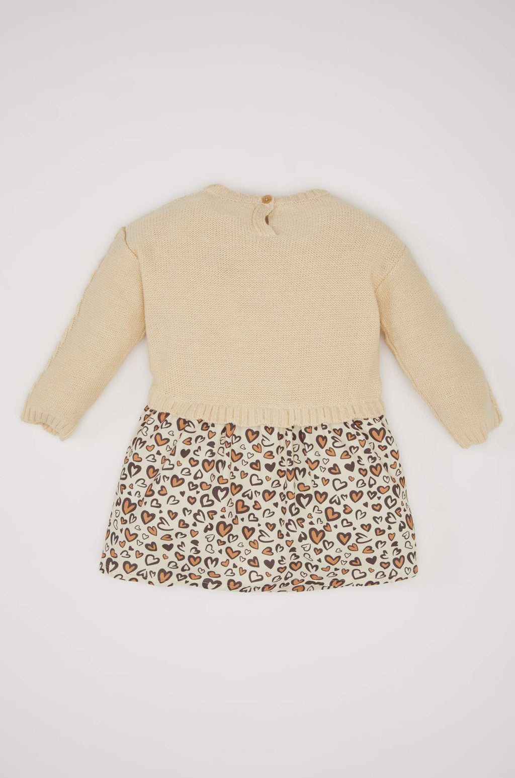 Baby Girl Long Sleeve Skirt Patterned Knit Dress