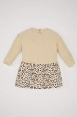 Baby Girl Long Sleeve Skirt Patterned Knit Dress