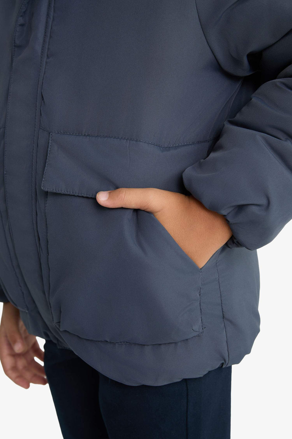 Boys Water Repellent Hooded Zippered Puffer Coat