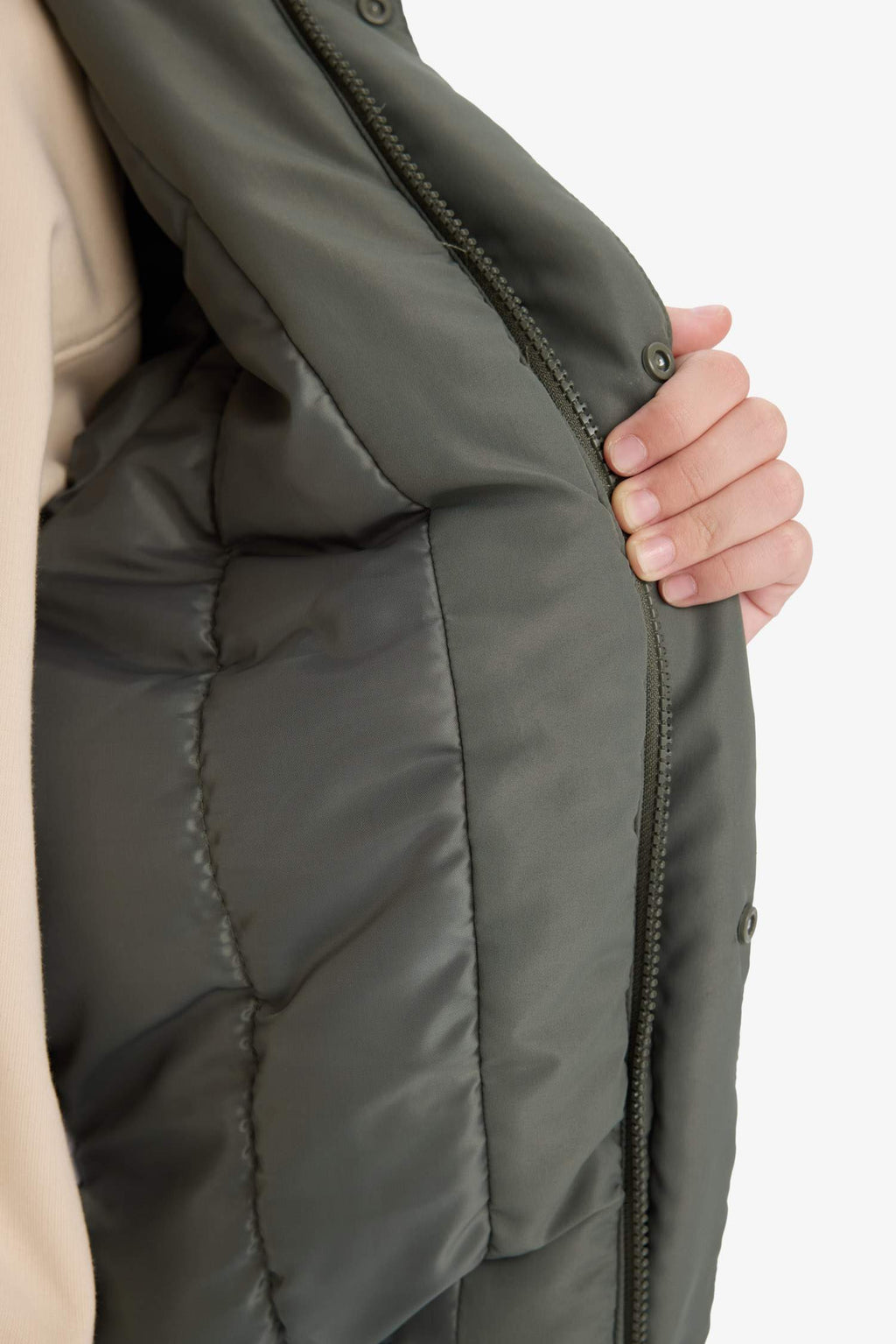 Boys Water Repellent Hooded Zippered Puffer Coat