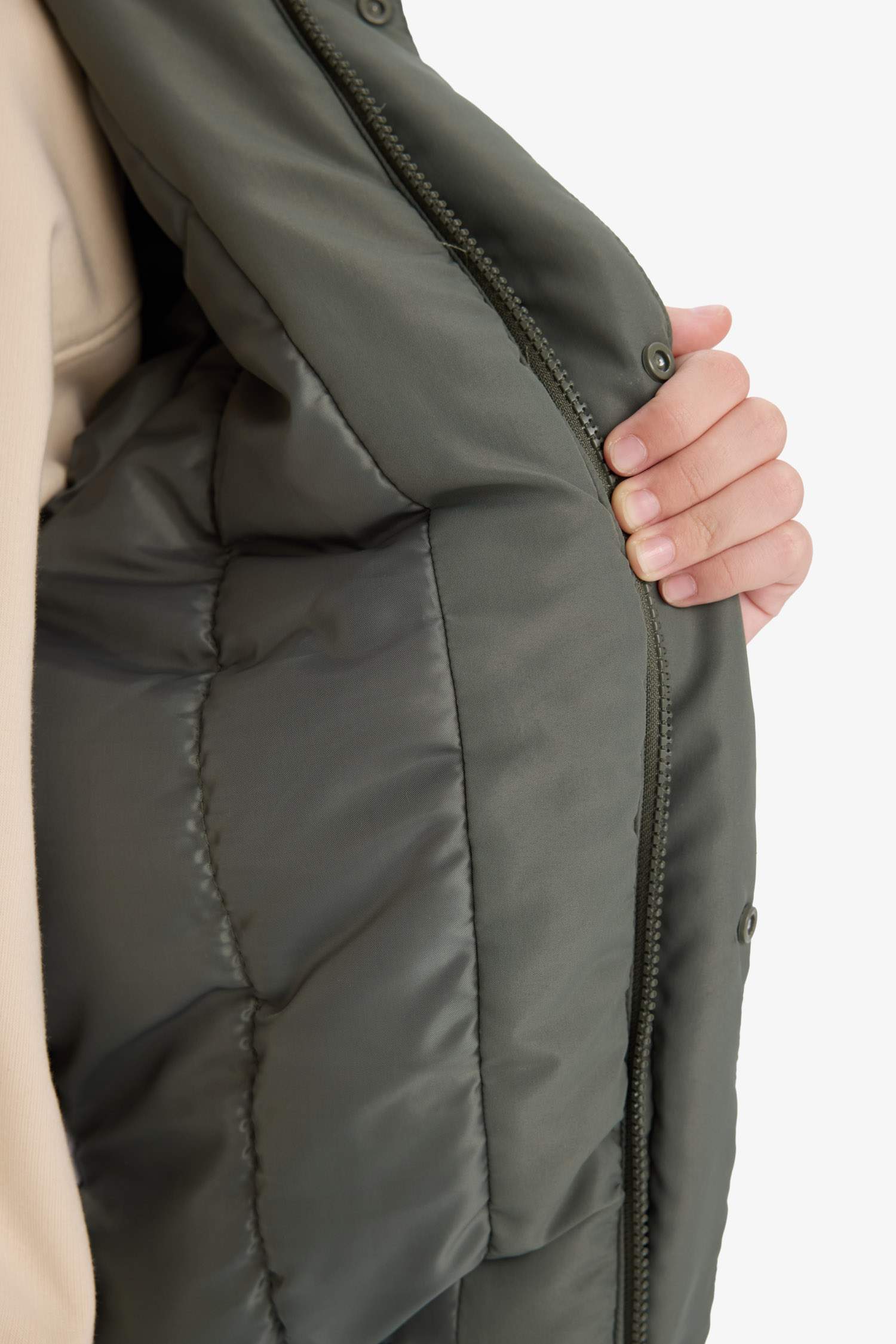 Boys Water Repellent Hooded Zippered Puffer Coat