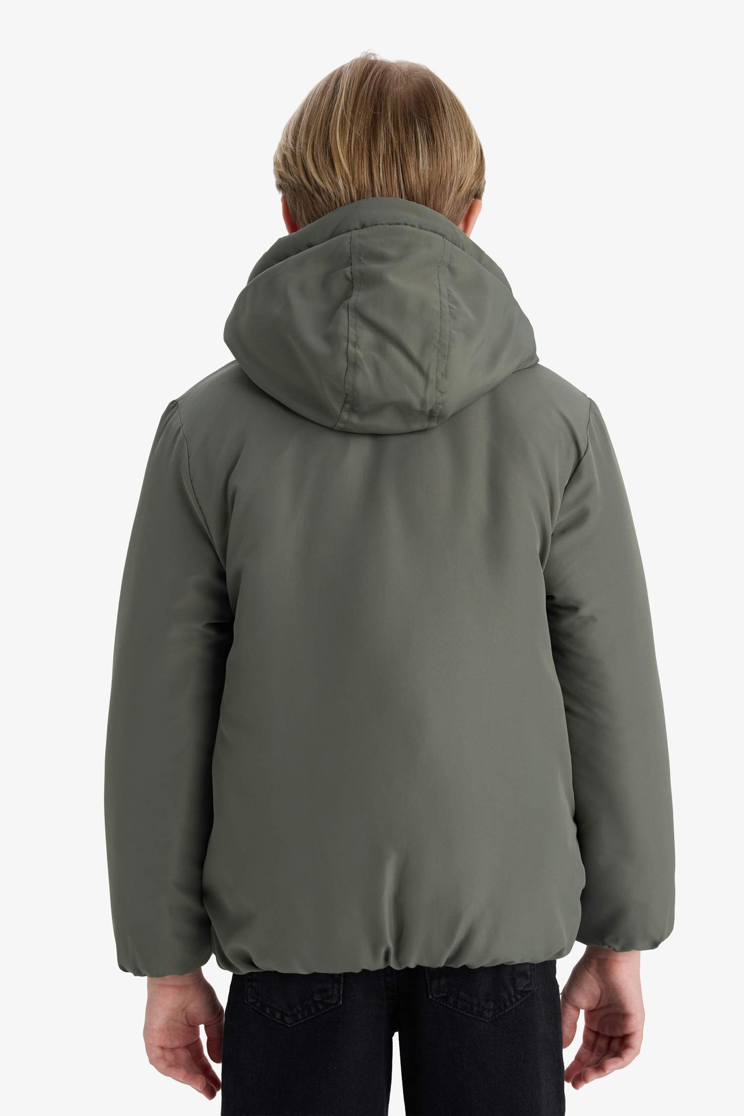 Boys Water Repellent Hooded Zippered Puffer Coat