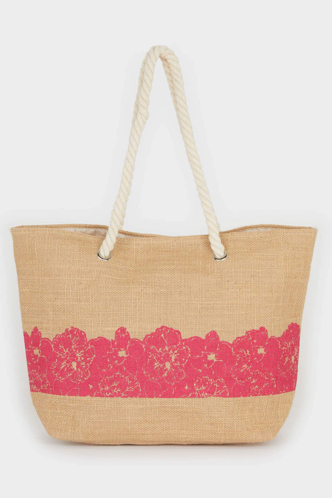 Women Straw Beach Bag Hover Image