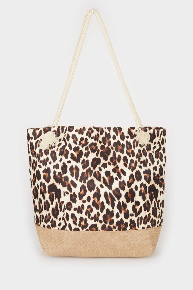 Women's Leopard Print Beach Bag Main Image