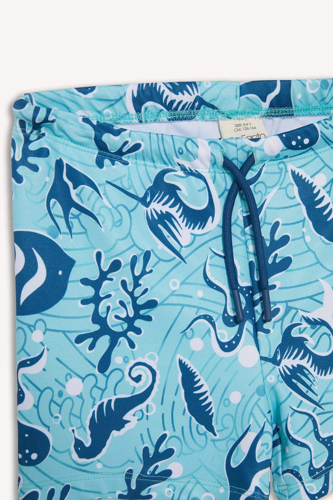 Boy Patterned Swimsuit Hover Image