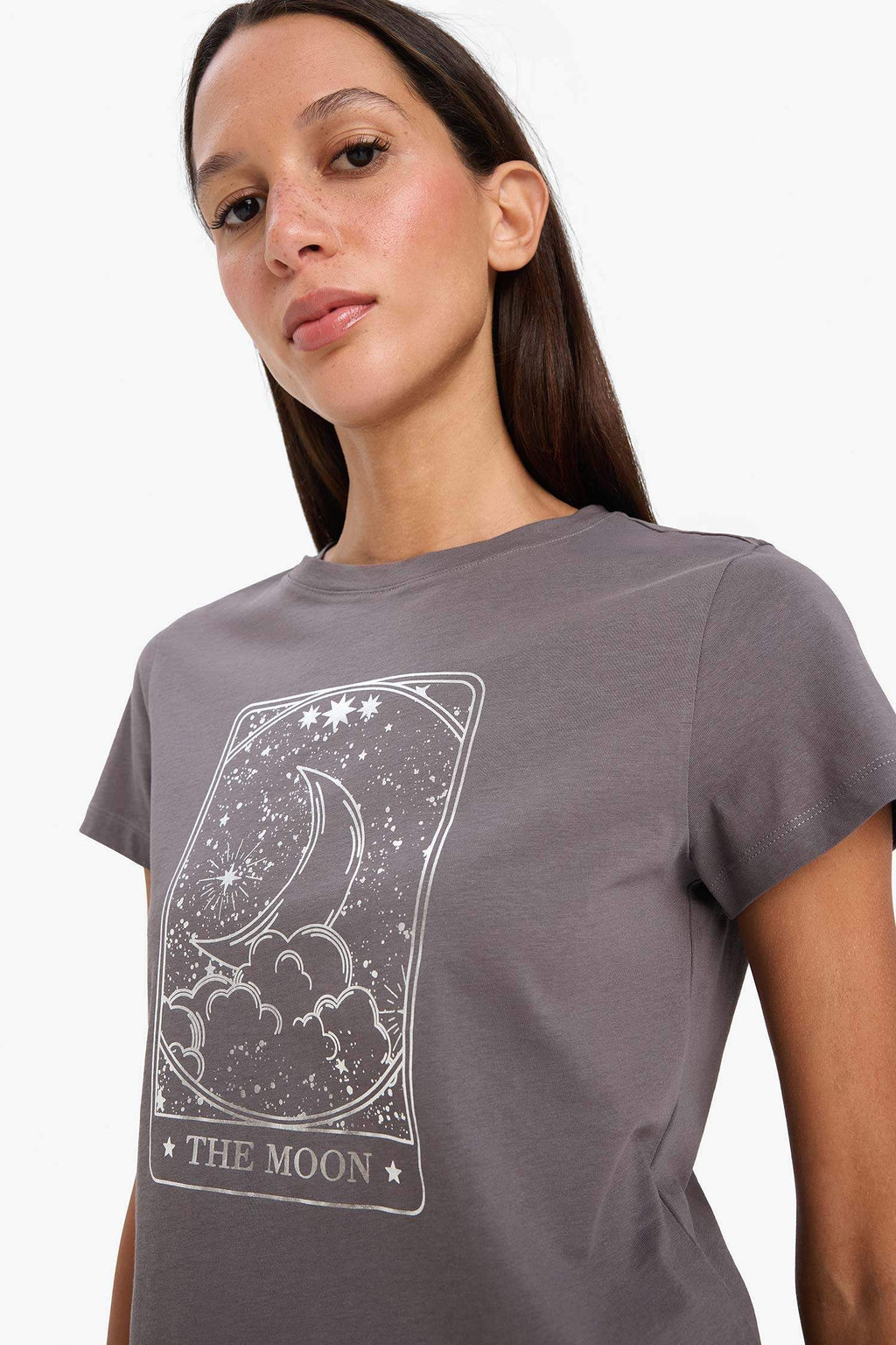 Regular Fit Half-Sleeve T-Shirt With Round Neck