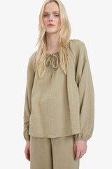 Oversize Fit Crew Neck Long Sleeve Blouse