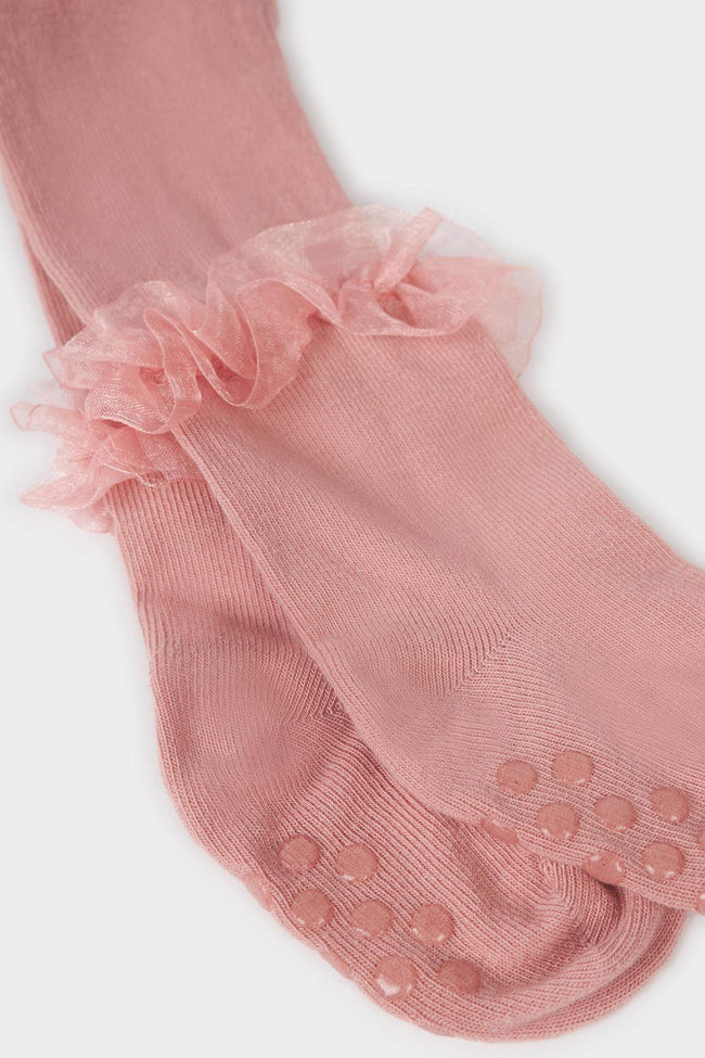 Baby Girl Non-Slip Sole Cotton Tights Hover Image