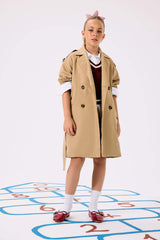 Girl with Belt Trench Coat