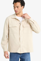 Regular Fit Twill Shirt Jacket