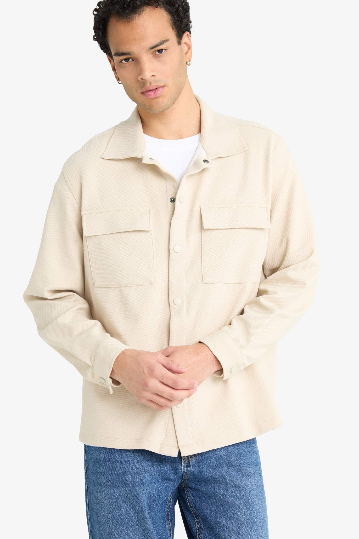 Regular Fit Twill Shirt Jacket