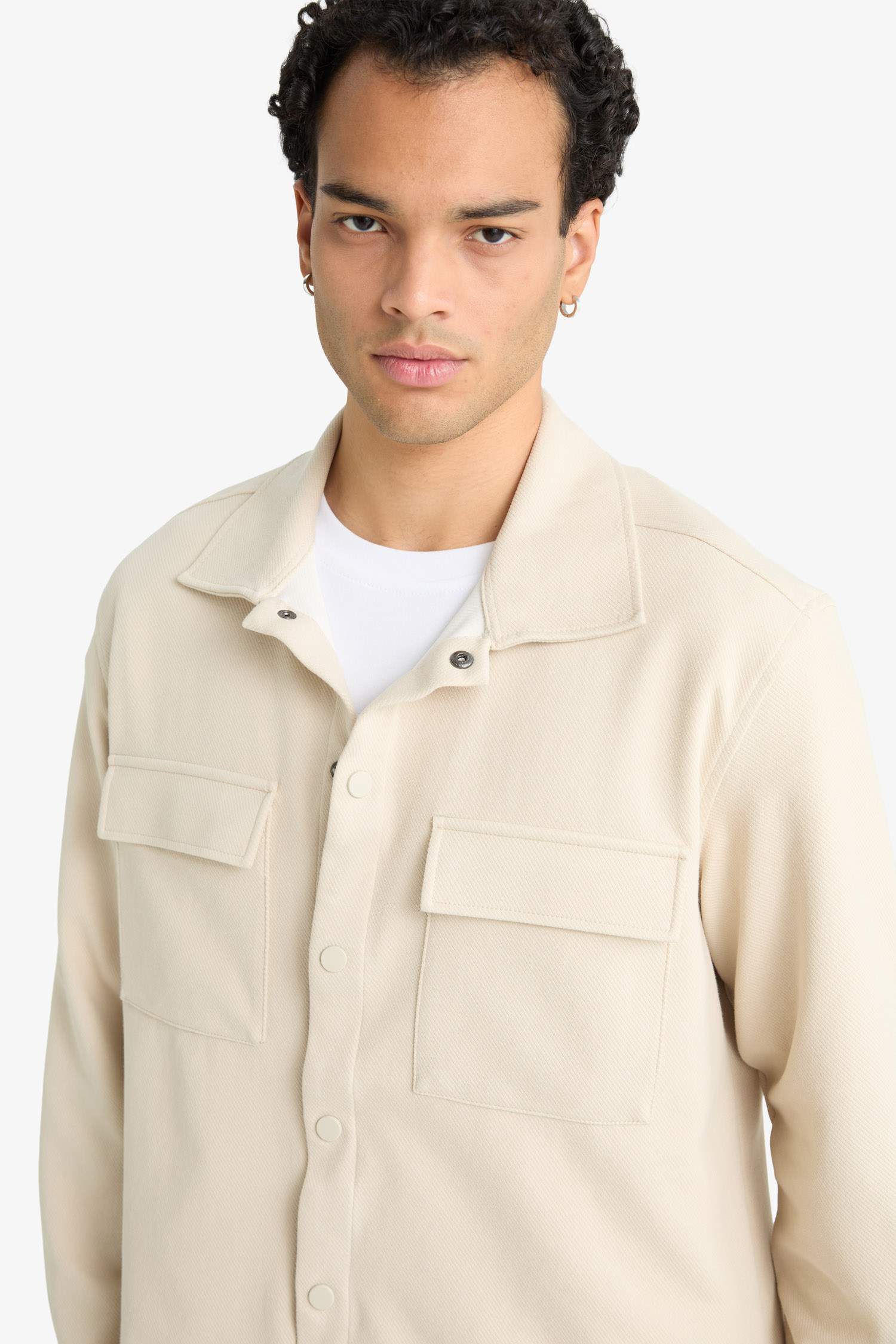 Regular Fit Twill Shirt Jacket